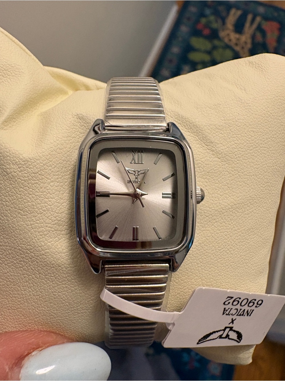 Invicta Silver-Tone Square Dial Stretch Band Watch NIB